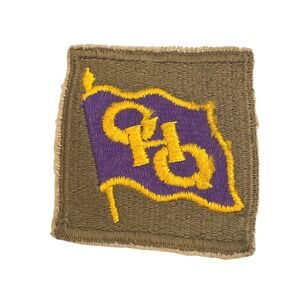 Vintage WWII CHQ Headquarters Military Patch Embroidered Shoulder Insignia